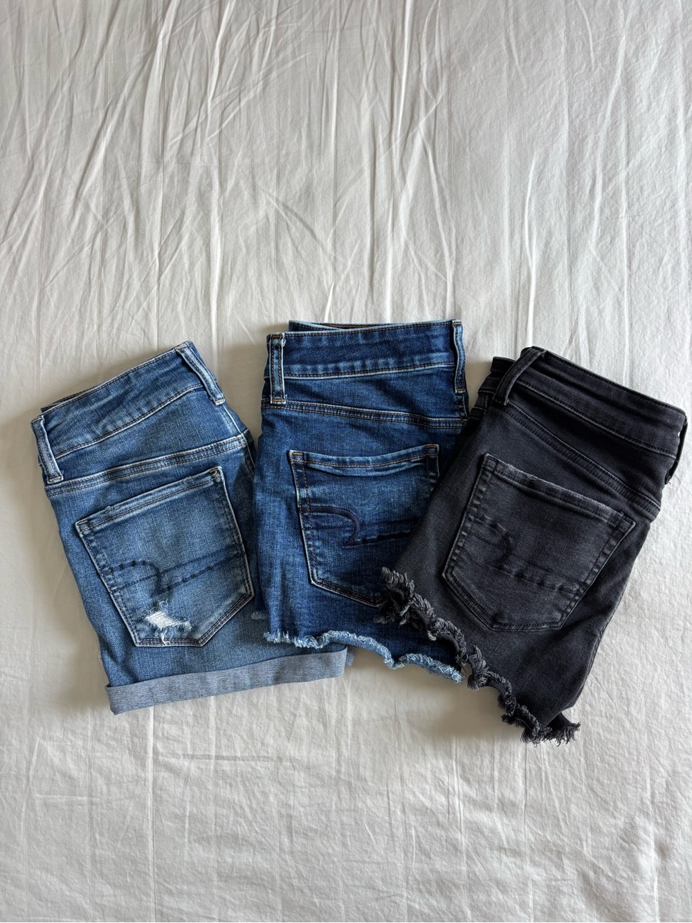 BUNDLE 3 American Eagle Stretch High Waist Denim Shorts US 4 - Picture 2 of 9